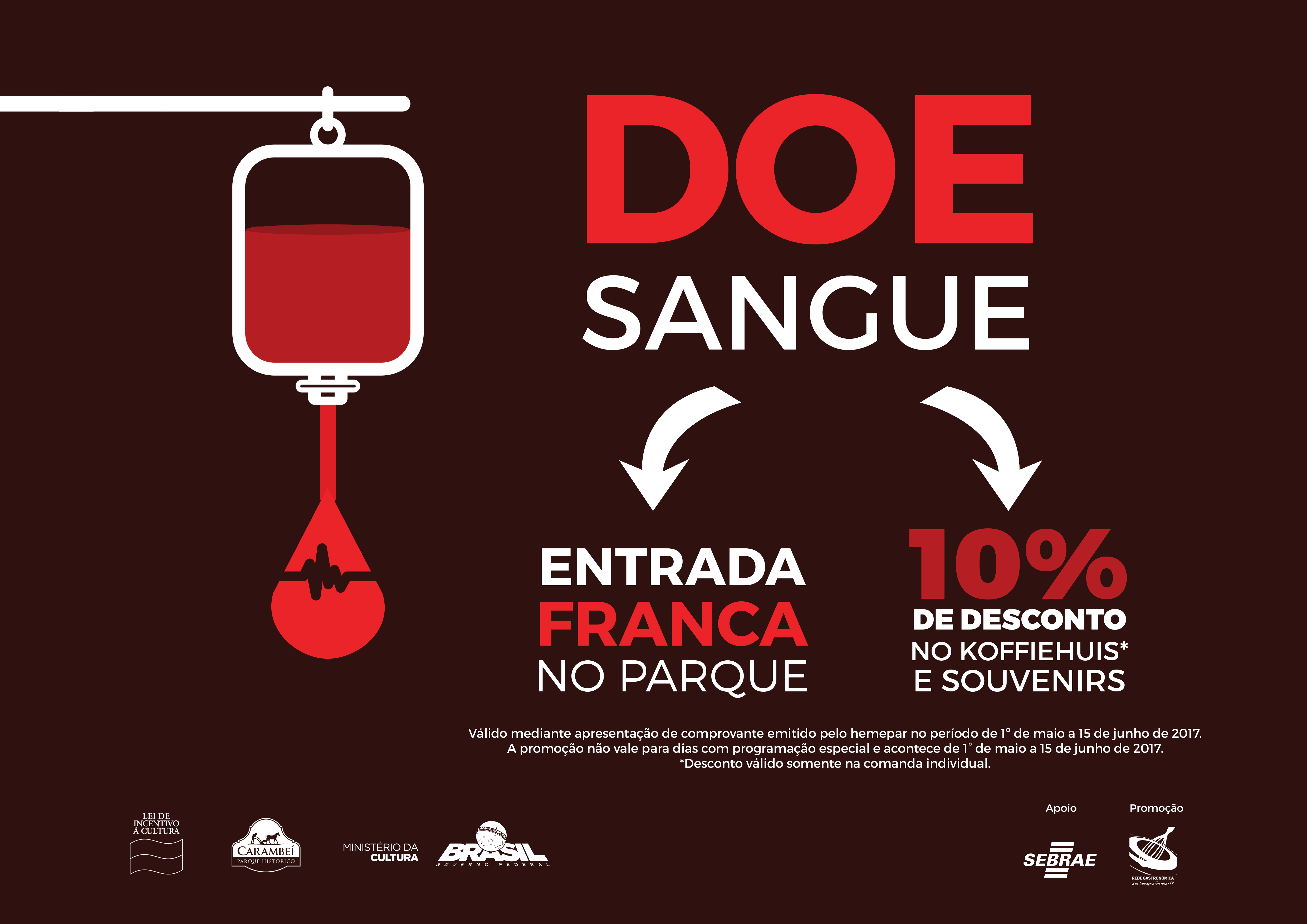Doação de sangue traz vantagens para o público do Parque Histórico