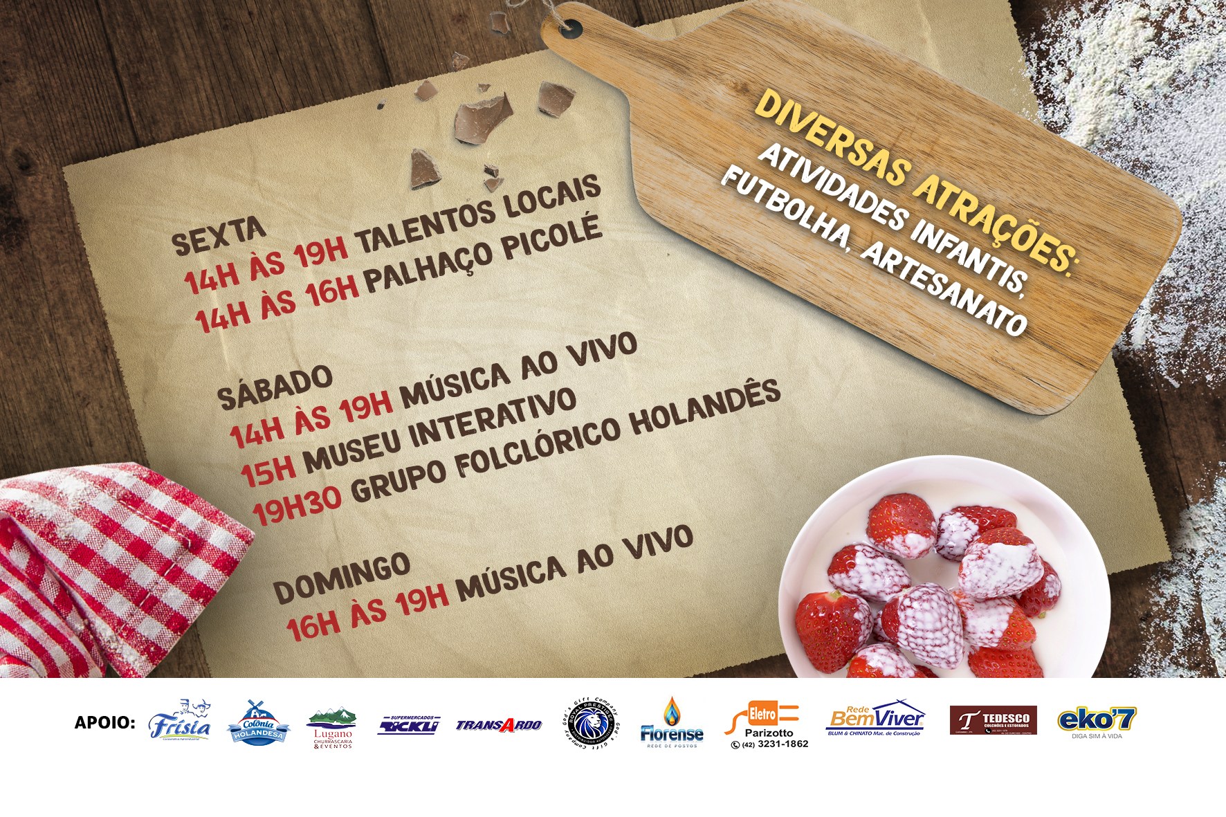 Festival de Tortas irá movimentar Carambeí no feriado